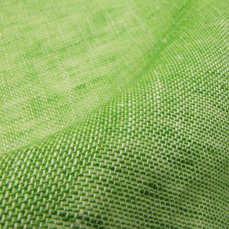 リネンカーテン生地 ツイストオープン ホワイトLグリーン